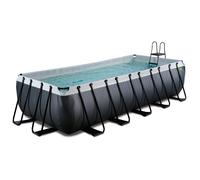 EXIT Black Leather pool 18ft x 8ft x 48in with sand filter pump - black