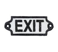 Exit Cast Iron Sign Plaque Door Wall Fence Post Cafe Shop Pub Hotel Bar Cafe