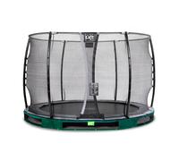 EXIT Elegant ground trampoline 10ft with Economy safety net - green