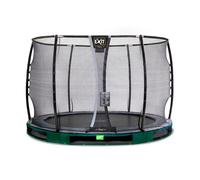 EXIT Elegant Premium ground trampoline 10ft with Deluxe safety net - green