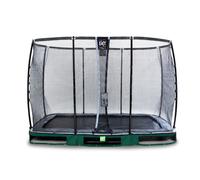EXIT Elegant Premium ground trampoline 7x12ft with Deluxe safety net - green