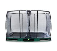 EXIT Elegant Premium ground trampoline 8x14ft with Deluxe safety net - green