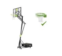 EXIT Galaxy portable basketball backboard on wheels with dunk hoop - green/black