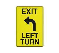 Exit Left Turn Sign 12 X 8 Inches Aluminum Sign Reflective - Uv Protected, Waterproof, Weatherproof And Fade Resistant - 4Pre-Drilled Holes