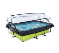 EXIT Lime pool 10ft x 6.6ft x 25.6in with filter pump and dome - green