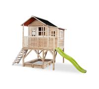 EXIT Toys Loft 550 Wooden Outdoor Playhouse with Extension & Sandbox - Waterproof Garden Wooden House for Children - Easy Assembly - 100% FSC Cedar Wood - 12.5x6.2x8.3ft - Natural