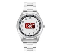 Exit Men's Business Watches Classic Stainless Steel Strap Wrist Watch for Boyfriend Father Gift