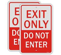 Exit Only Do Not Enter Signs, Exit Only Signs No Entry Sign Engineer Grade Rust Free Aluminum, Weather/Fade Resistant, UV Protected, Easy to Mount, Indoor/Outdoor Use 8 X 12 Inch (2 Pack)