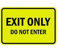 Exit Only Do Not Enter Warning Metal Sign Tin Signs Aluminum Sign for Outdoors Use Yard Farm Fence Home Wall Decor 8x12 inch