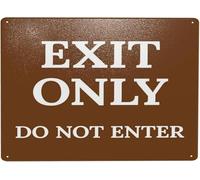 Exit Only Do Not Enter Warning Metal Sign Tin Signs Aluminum Sign for Outdoors Use Yard Farm Fence Home Wall Decor 8x12 inch