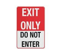 Exit Only DoEnter Sign Safety Restriction Alert Attention Caution Warning Notice Aluminum Metal Tin 8"X12" Sign Plate