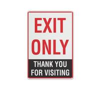 Exit Only Thank You For Visiting Metal Sign, 8 X 12 Inches, Vintage Style