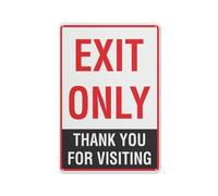 Exit Only Thank You For Visiting Sign Warning Sticker-Security Sign Outdoor Sign 12 X 8 Inches