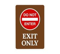Exit Only With Do Not Enter Symbol Warning Sign, Rules Security Metal Signs for Outdoor Indoor Road Yard Garage Home Busines Street Wall Caution Decor 12x8 Inch