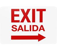 Exit Right Arrow Bilingual Warning Metal Sign Tin Signs Aluminum Sign for Outdoors Use Yard Farm Fence Home Wall Decor 8x12 inch