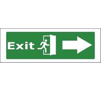 Exit right arrow Foamalux PVC Plastic sign - 30 x 10 cm | UK-Made with Renewable Energy | Low Carbon Footprint