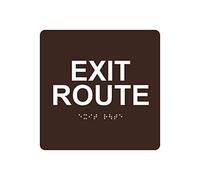 Exit Route Sign, Braille Plaques And Signs Outdoor Funny Metal Sign 12X12 inch