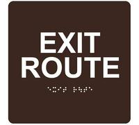 Exit Route Sign, Braille Street Metal Warning Sign Square Sign 12x12 inches