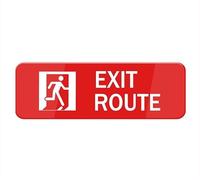 Exit Route Sign For House (With Strong Adhesive Tape), 10" X 3" Premium Durable For Home & Office,Acrylic Signs For Front Door/Wall/Window, Clear And Easy To Read