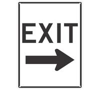 Exit Sign with Right Arrow Traffic Signs Metal Sign Tin Sign Caution Safety Warning Security Signs Indoor Outdoor Signs for Home Office Work Garden