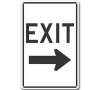 Exit Sign with Right Arrow Traffic Signs Metal Sign Tin Sign Caution Safety Warning Security Signs Indoor Outdoor Signs for Home Office Work Garden