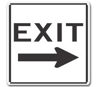 Exit Sign with Right Arrow Traffic Signs Metal Sign Tin Sign Caution Safety Warning Security Signs Indoor Outdoor Signs for Home Office Work Garden