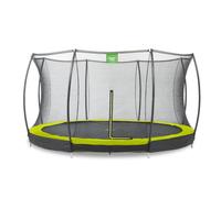 EXIT Toys Silhouette Ground Trampoline - 12ft - Round Inground Trampoline for Toddlers and Kids - Includes Safety Enclosure Net and Feet Safety System - Safe Entry - Great Jumping Power - Green