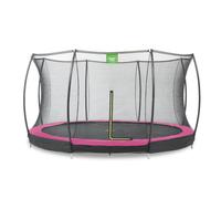 EXIT Silhouette ground trampoline 12ft with safety net - pink