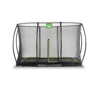 EXIT Silhouette ground trampoline 7x10ft with safety net - black