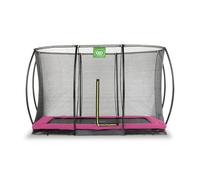 EXIT Silhouette ground trampoline 7x10ft with safety net - pink