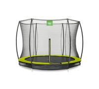 EXIT Toys Silhouette Ground Trampoline - 8ft - Compact Inground Round Trampoline for Toddlers and Kids - With Safety Enclosure Net and Feet Safety System - Safe Entry - Great Jumping Power - Green