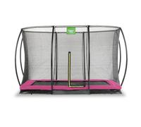 EXIT Silhouette ground trampoline 8x12ft with safety net - pink