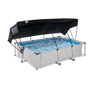 EXIT Soft Grey pool 10ft x 6.6ft x 25.6in with filter pump and canopy - grey