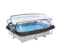 EXIT Soft Grey pool 10ft x 6.6ft x 25.6in with filter pump and dome - grey