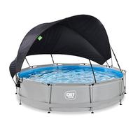 EXIT Soft Grey Pool 12ft x 30in with Filter Pump and Canopy - Grey