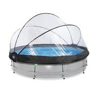 EXIT Soft Grey pool 12ft x 30in with filter pump and dome - grey