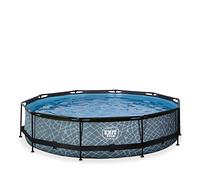 EXIT Stone Pool 12ft x 30in with Filter Pump - Grey