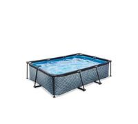 EXIT Stone Pool 7ft x 5ft X 25.6in with Filter Pump - Grey