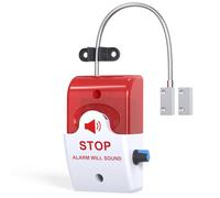 Exit Stopper Door Alarm with 110dB Siren, Emergency Exit Security Device, Easy Installation, Battery Powered, Magnetic Sensor for Unauthorized Entry Prevention, Home, Warehouse, Office, Retail Use