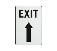 Exit Straight Arrow Outdoor Emergency Direction Notice Sign, 12 X 8 In