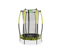 EXIT Toys Tiggy Junior Trampoline with Safety Net - ø55" - For Toddlers - Indoor and Outdoor Use - With Elastics for Smooth Bounce - With Foot Protection System - Black/Green