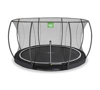 EXIT Toys Black Edition Round Inground Trampoline - ø14ft - With Foot Protection System - Safety Net with Zip Closure - Modern Design - Rustproof - Large Inground Trampoline for Children - Black