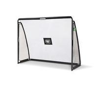 EXIT Toys Coppa Steel Football Goal - Football Goal for Children - With Handy Training Wall - Includes Solid Anchoring System - For In The Garden - Train Your Football Skills - 7.2x5.6ft - Black