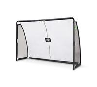 EXIT Toys Finta Steel Football Goal - Large Football Goal - With Handy Training Wall - Includes Solid Anchoring System - For in the Garden - Train Your Football Skills - 10x6.6ft - Black