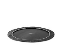 EXIT Toys In Ground Trampoline Round 12 ft Ground Level - Garden Trampoline with Foot Protection - for Children and Adults - InTerra - Black