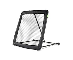 EXIT TOYS Kickback Multisport Rebounder XL - 164 x 164 cm - Train Your Ball Technique - For Football, Volleyball, Handball and Hockey - My Wheels; Easy to Move - 10+ Positions - Black