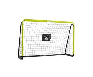 EXIT Toys Kids Football Goal 6 x 4 ft with Anchor Nails - Metal Garden Goal Posts - Rust Resistant Galvanised Steel - Tempo Steel - Green/Black