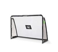 EXIT Toys Maestro Steel Football Goal - With Training Wall - Includes Solid Anchoring System - Football Goal - For In The Garden - Train Your Football Skills - 6x4ft - Black