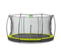 EXIT Toys Silhouette Ground Trampoline - 12ft - Round Inground Trampoline for Toddlers and Kids - Includes Safety Enclosure Net and Feet Safety System - Safe Entry - Great Jumping Power - Green