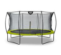EXIT Toys Silhouette Trampoline - 14ft - Big Round Outdoor Trampoline for Kids - Includes Safety Net and Feet Safety System - Competitively Priced - Safe Entry - Great Jumping Power - Green